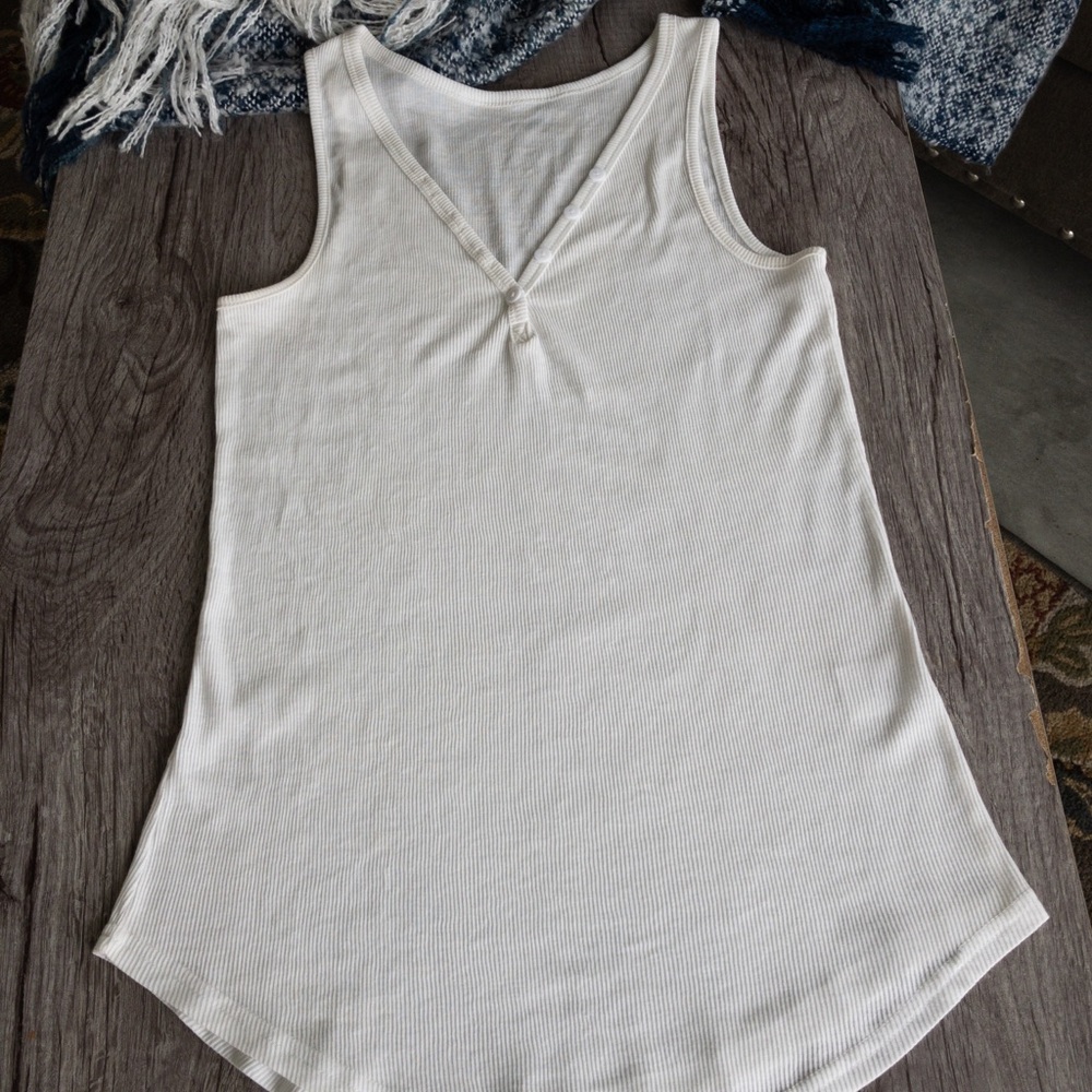 White Henley Tank NWOT